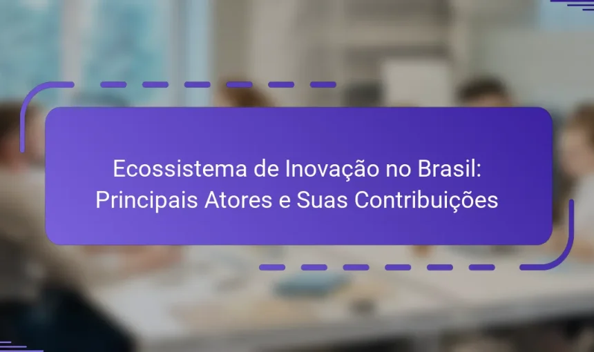 Ecossistema de Inovação no Brasil: Principais Atores e Suas Contribuições
