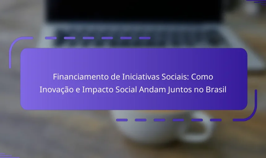 Financiamento de Iniciativas Sociais: Como Inovação e Impacto Social Andam Juntos no Brasil