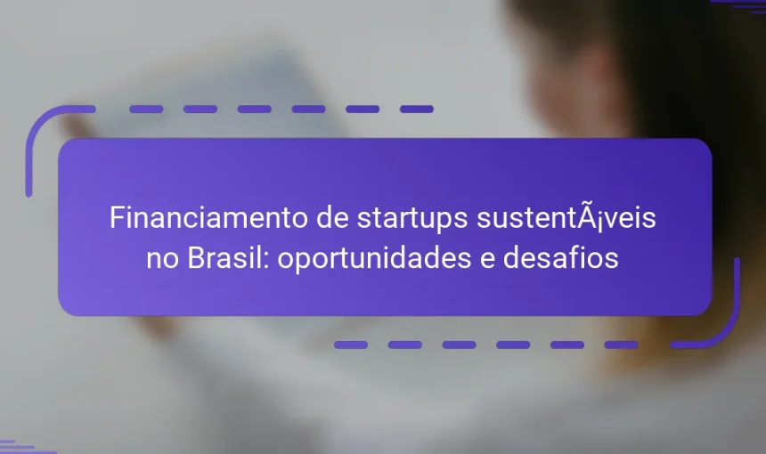 Financiamento de startups sustentáveis no Brasil: oportunidades e desafios
