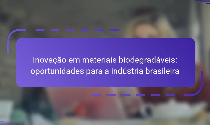 Inovação em materiais biodegradáveis: oportunidades para a indústria brasileira
